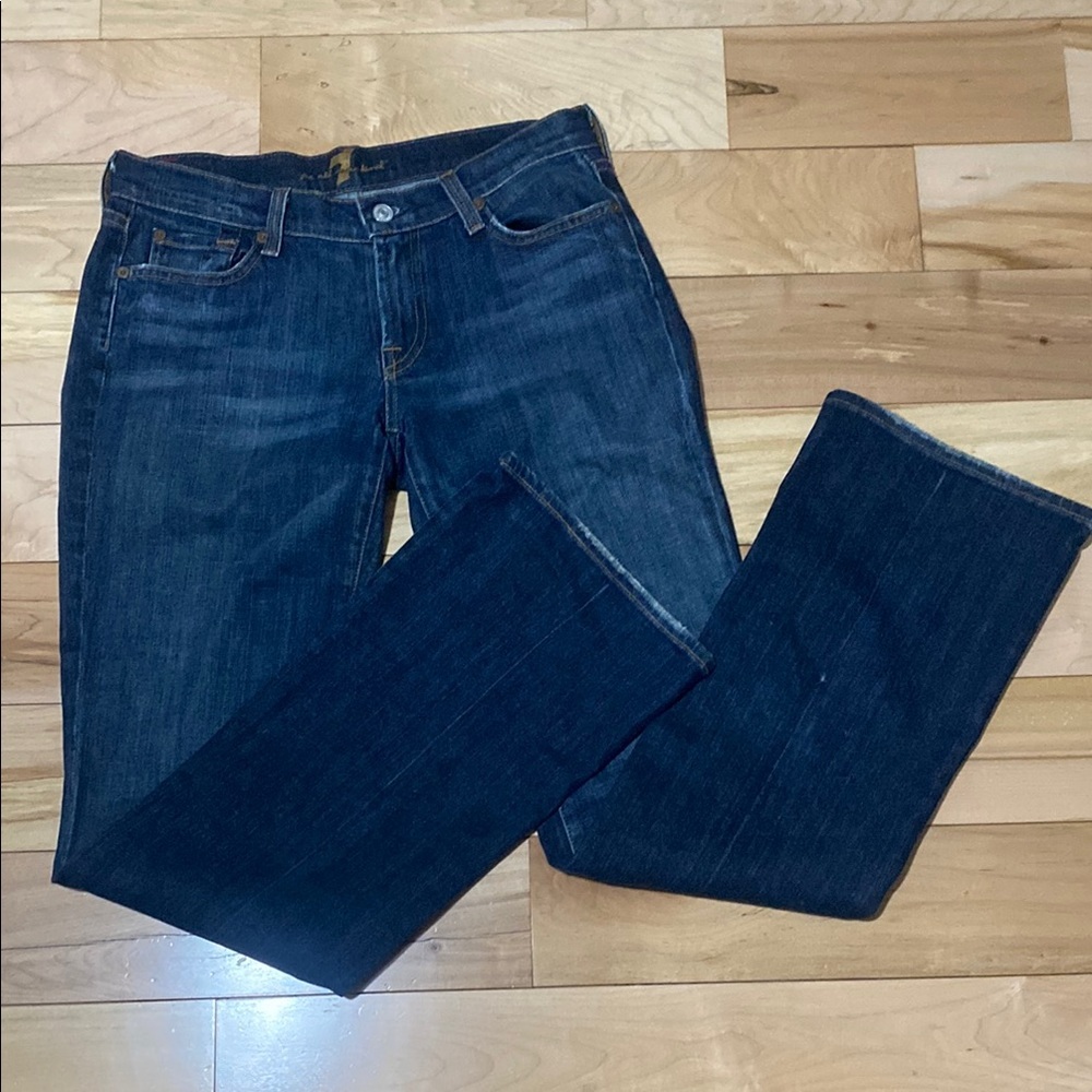 7 for all Mankind Dark Blue Denim Jeans - Picture 1 of 14